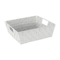 Simplify Large Shelf Woven Strap Tote | Decorative Storage Basket | Built in Handles | Organization | Closet | Bedroom | Bathroo