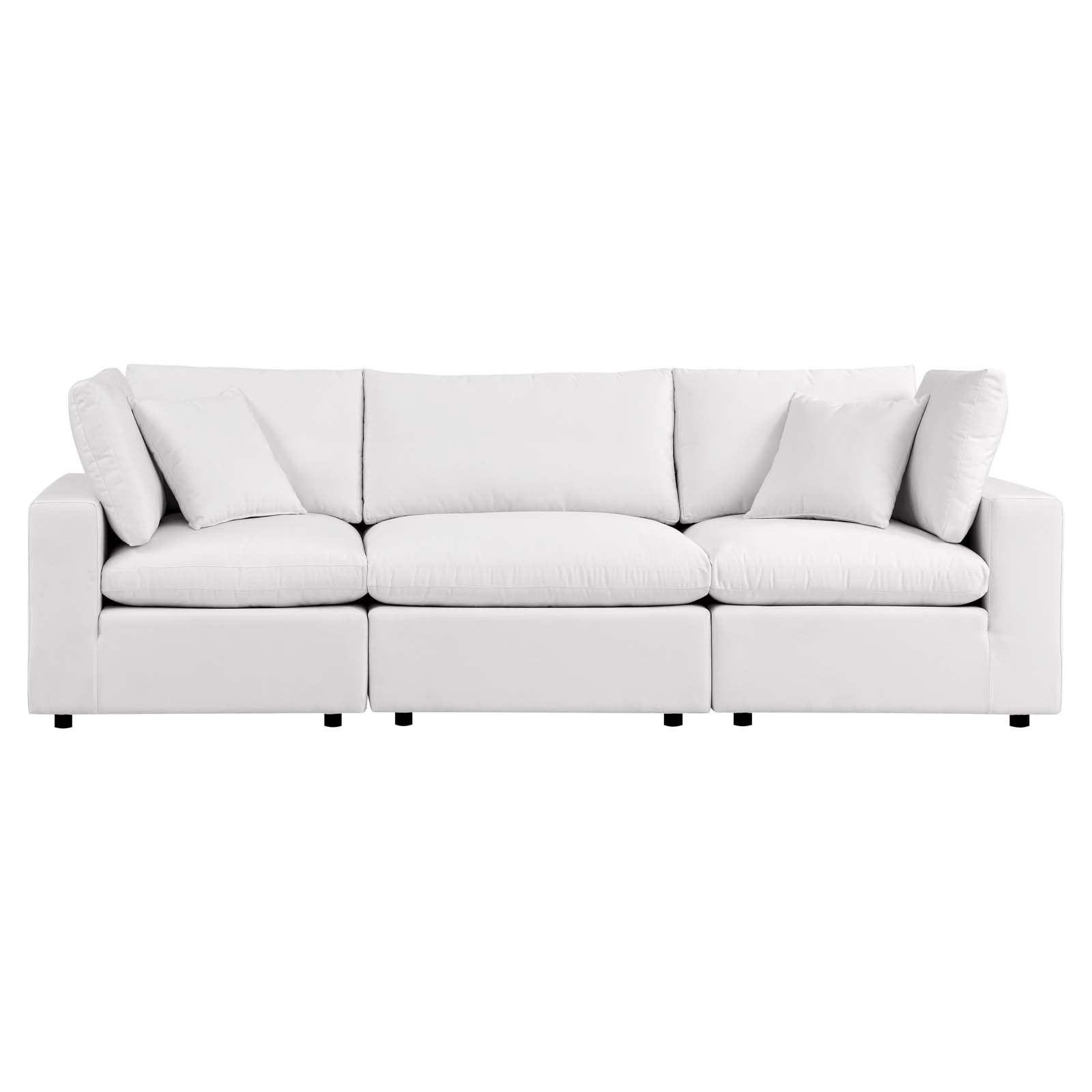 Modway Commix Outdoor Patio Overstuffed Sofa in White