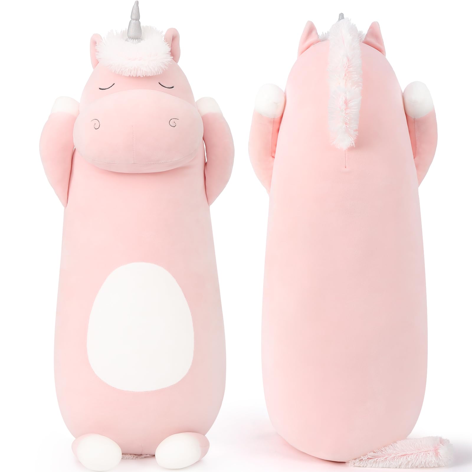 MorisMos Big Unicorn Body Pillow, 36.2 Plush Unicorn Stuffed Animal, Super Soft Unicorn Pillow for Girl Kid, Giant Stuffed Uni