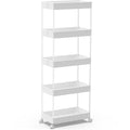 SPACEKEEPER 5-Tier Storage Cart Organizer Rolling Utility Cart, Mobile Shelving Unit Slide Out Storage Shelves for Kitchen Livin