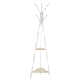 VASAGLE Coat Rack Freestanding, Coat Hanger Stand, Hall Tree with 2 Shelves, for Clothes, Hat, Bag, Industrial Style, Natural Be