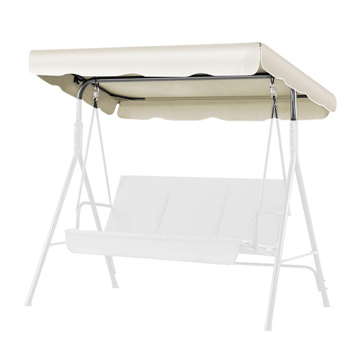 Flexzion Replacement Canopy for Outdoor Swing - 66 X 45 2 Seat Bench Glider Swings Shade Fabric UV Weather Waterproof for Outdoo