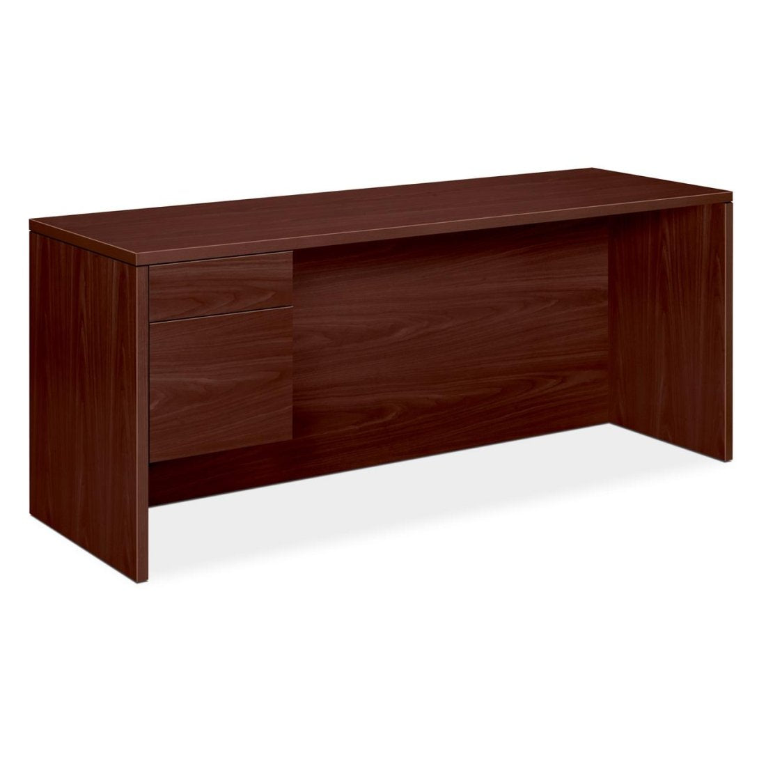 HON 10546LNN 10500 Series 3/4-Height Left Pedestal Credenza, 72w x 24d x 29-1/2h, Mahogany
