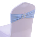 iEventStar Spandex Chair Cover Stretch Band with Buckle Slider Sashes Bow Wedding Banquet Decoration 10PCS (Light Blue)