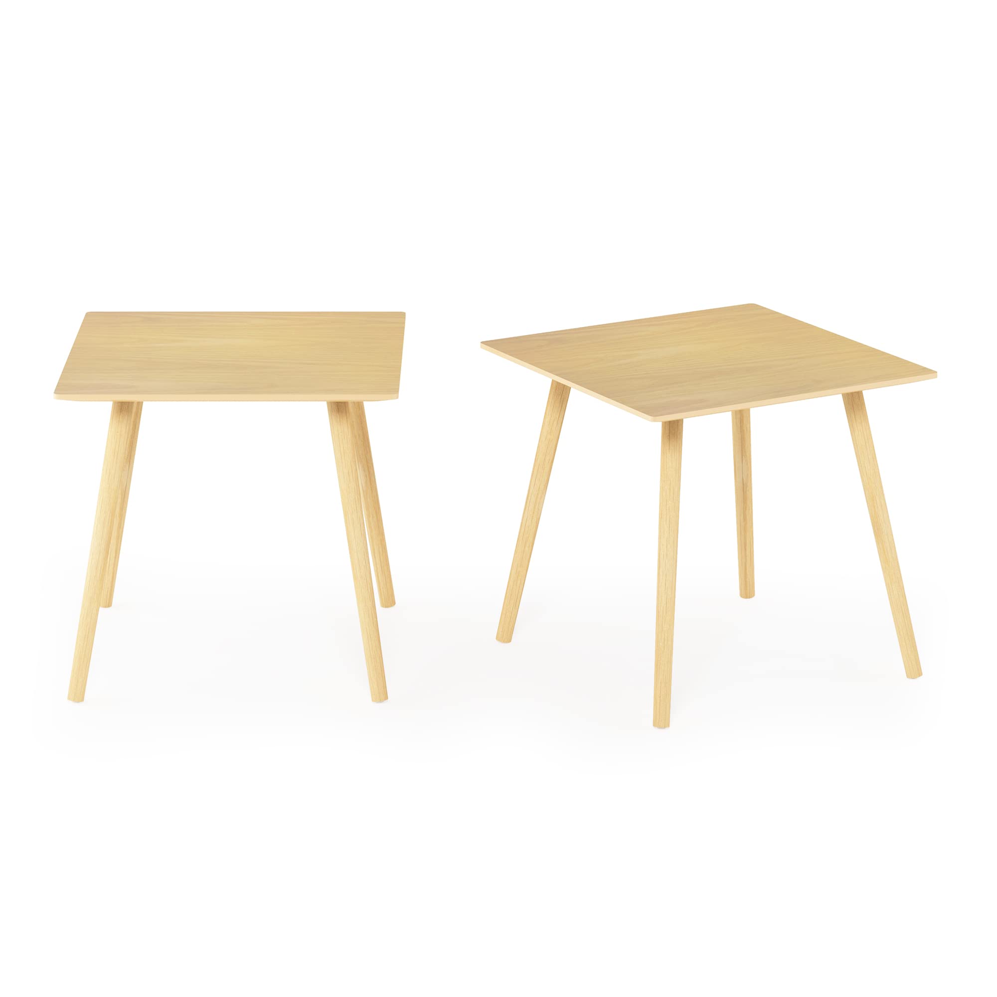 Furinno Decorative Hallway End Table, Set of 2, Oak