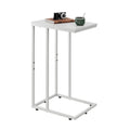 WLIVE Side Table, C Shaped End Table for Couch, Sofa and Bed, Large Desktop C Table for Living Room, Bedroom, Creamy White
