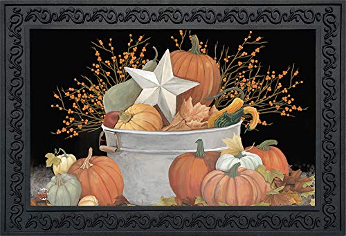 Briarwood Lane Fall Bushel Primitive Doormat Autumn Indoor/Outdoor 30 x 18