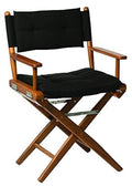 Whitecap 61041 Teak Directors Chair with Black Cushion - 18