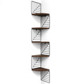 Love-KANKEI Corner Shelf Wall Mount of 5 Tier, Rustic Wood Floating Shelves Wall Shelves for Bedroom Living Room Bathroom Kitche