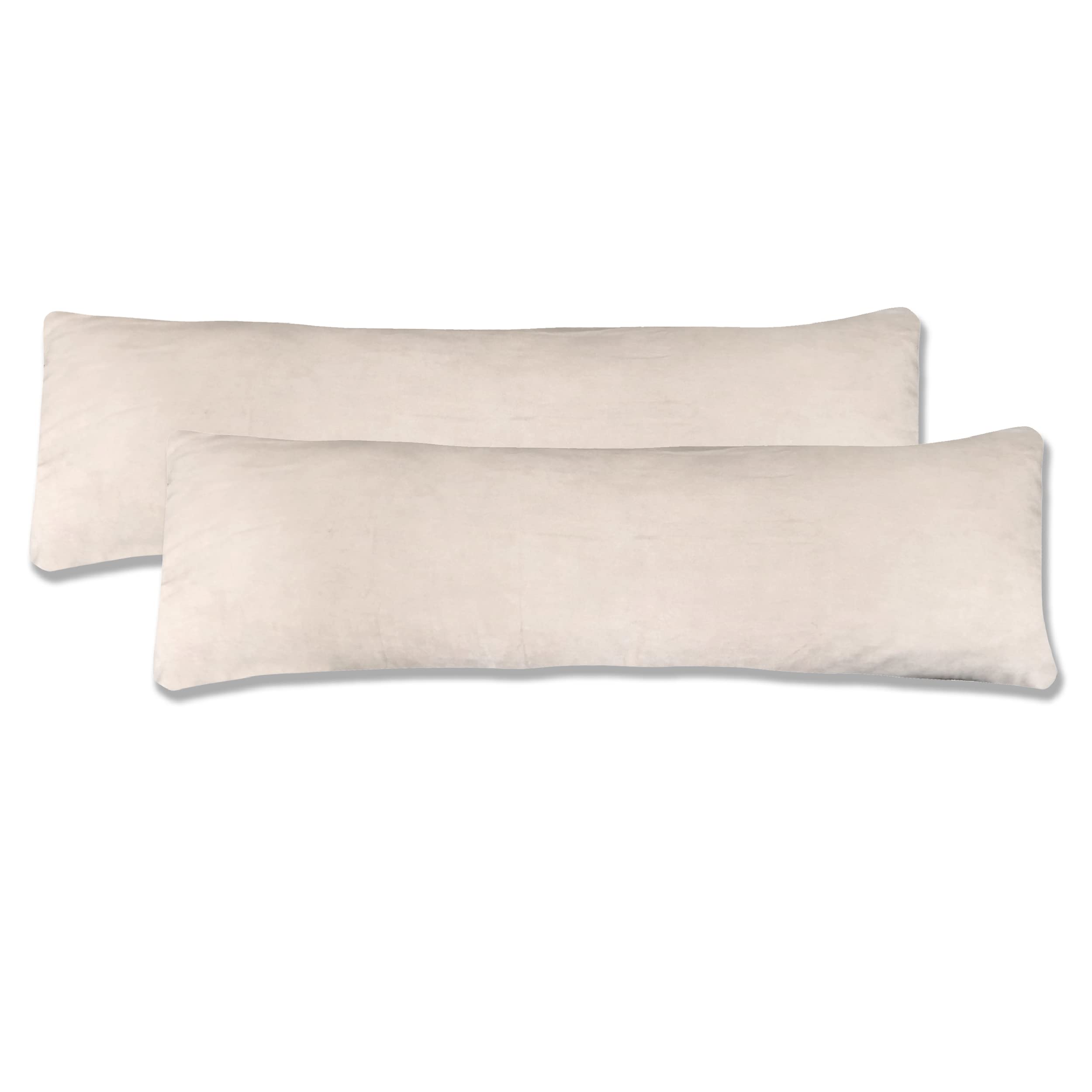 Fresh Ideas Microsuede Body Pillow Cover, 20 inches by 54 inches, Natural, 2-Pack