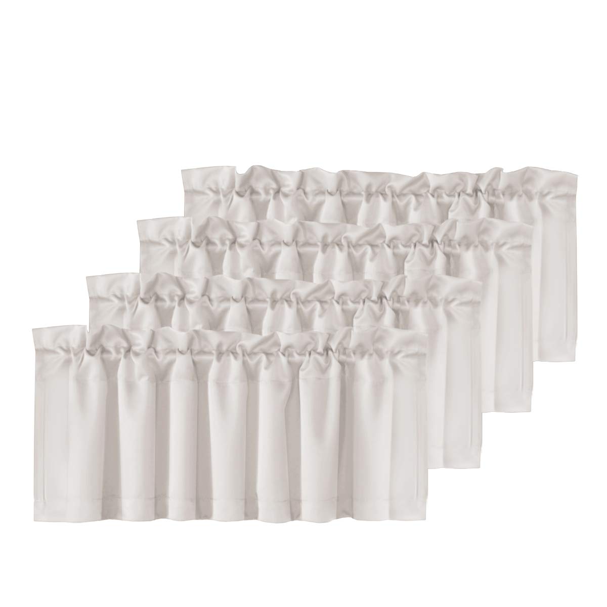 H.VERSAILTEX 4 Panels Blackout Curtain Valances for Kitchen Windows/Bathroom/Living Room/Bedroom Privacy Decorative Rod Pocket S
