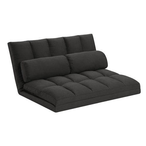 45 Gray Futon Convertible Sleeper Loveseat and Toss Pillows