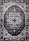 8 x 11 Black and gray Oriental Area Rug