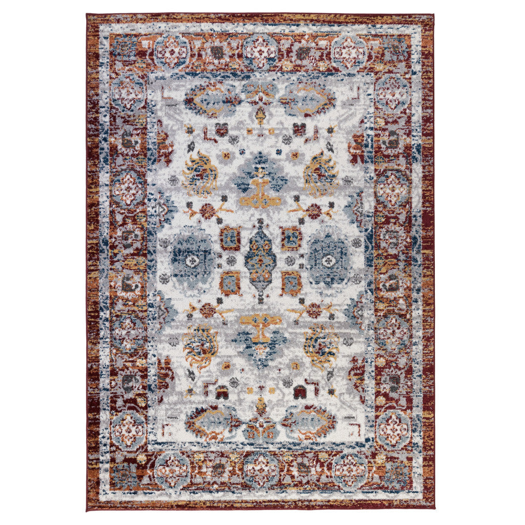 9 x 12 Brown Floral Power Loom Area Rug