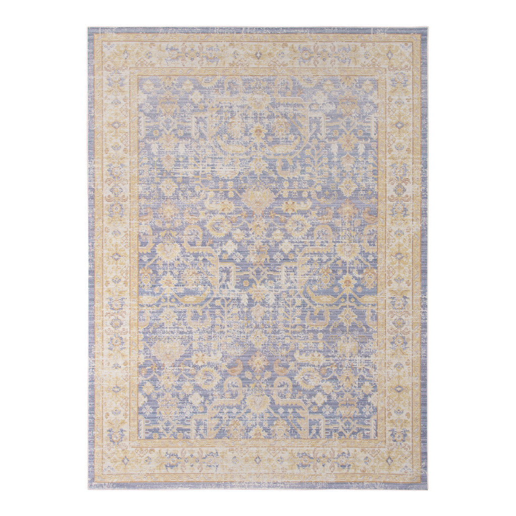 8 x 10 Lavender Blue Floral Power Loom Area Rug