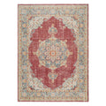 9 X 13 Red Medallion Power Loom Area Rug