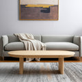 54 Natural Solid Wood Oval Solid Coffee Table