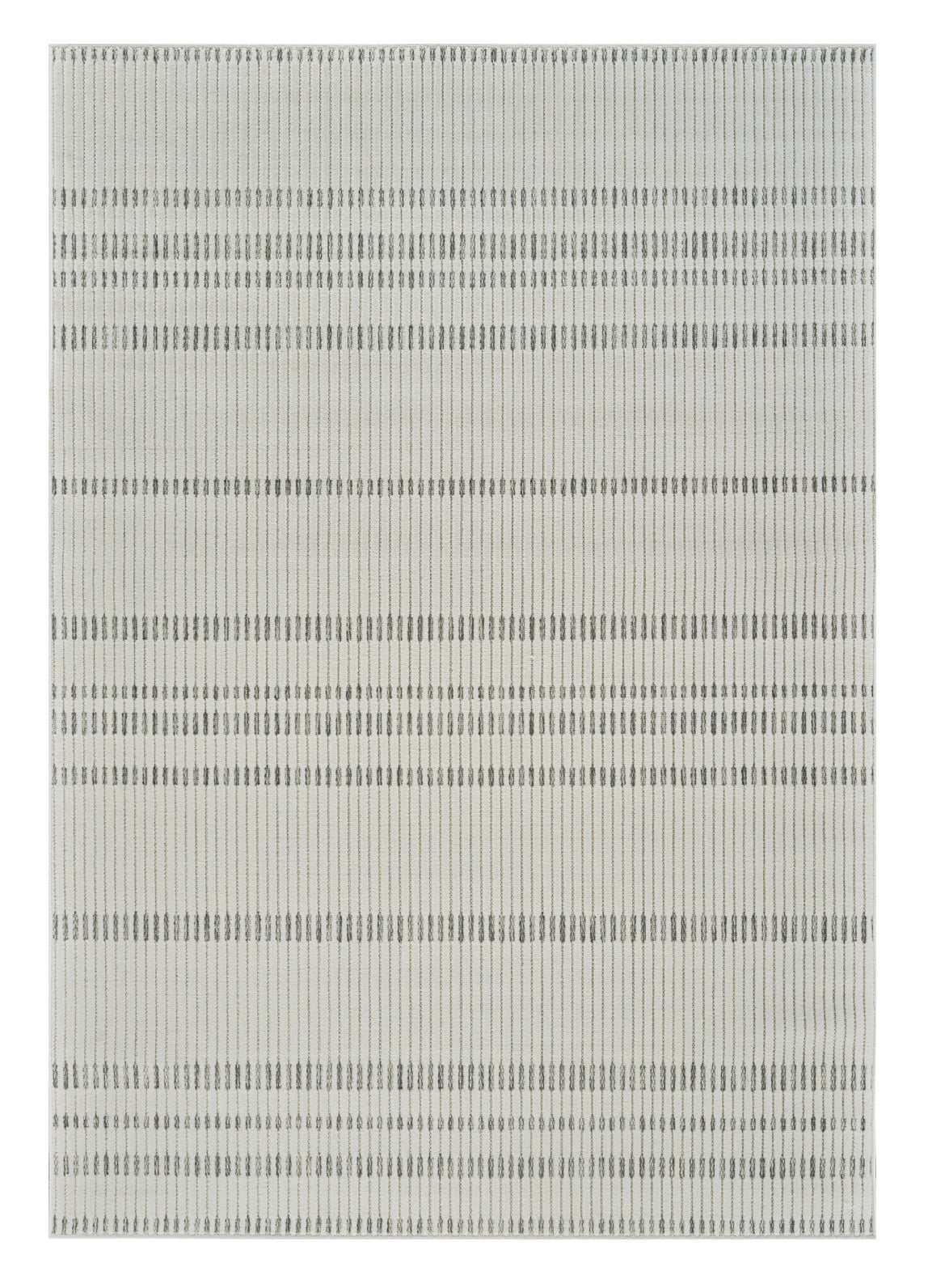 4 X 6 Cream and Beige Striped Distressed Indoor Outdoor Area Rug