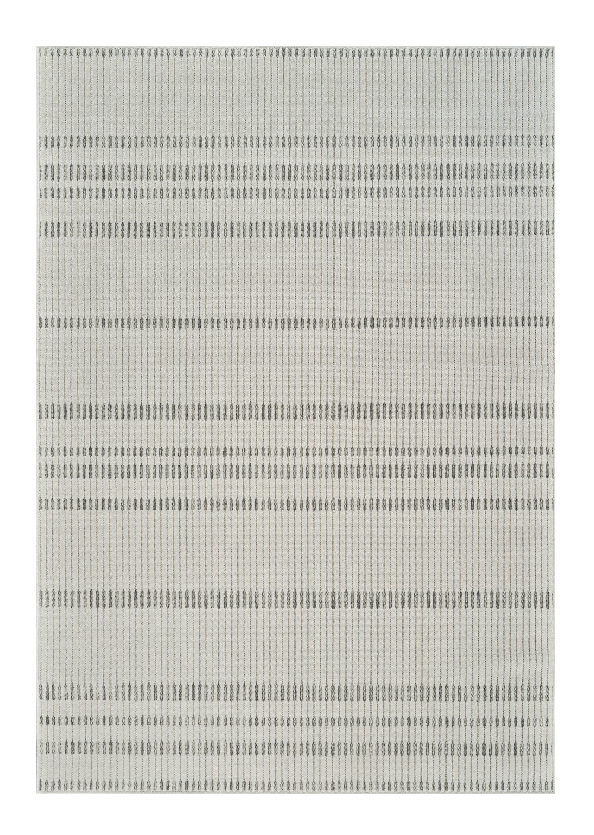 8 X 10 Cream and Beige Striped Distressed Indoor Outdoor Area Rug