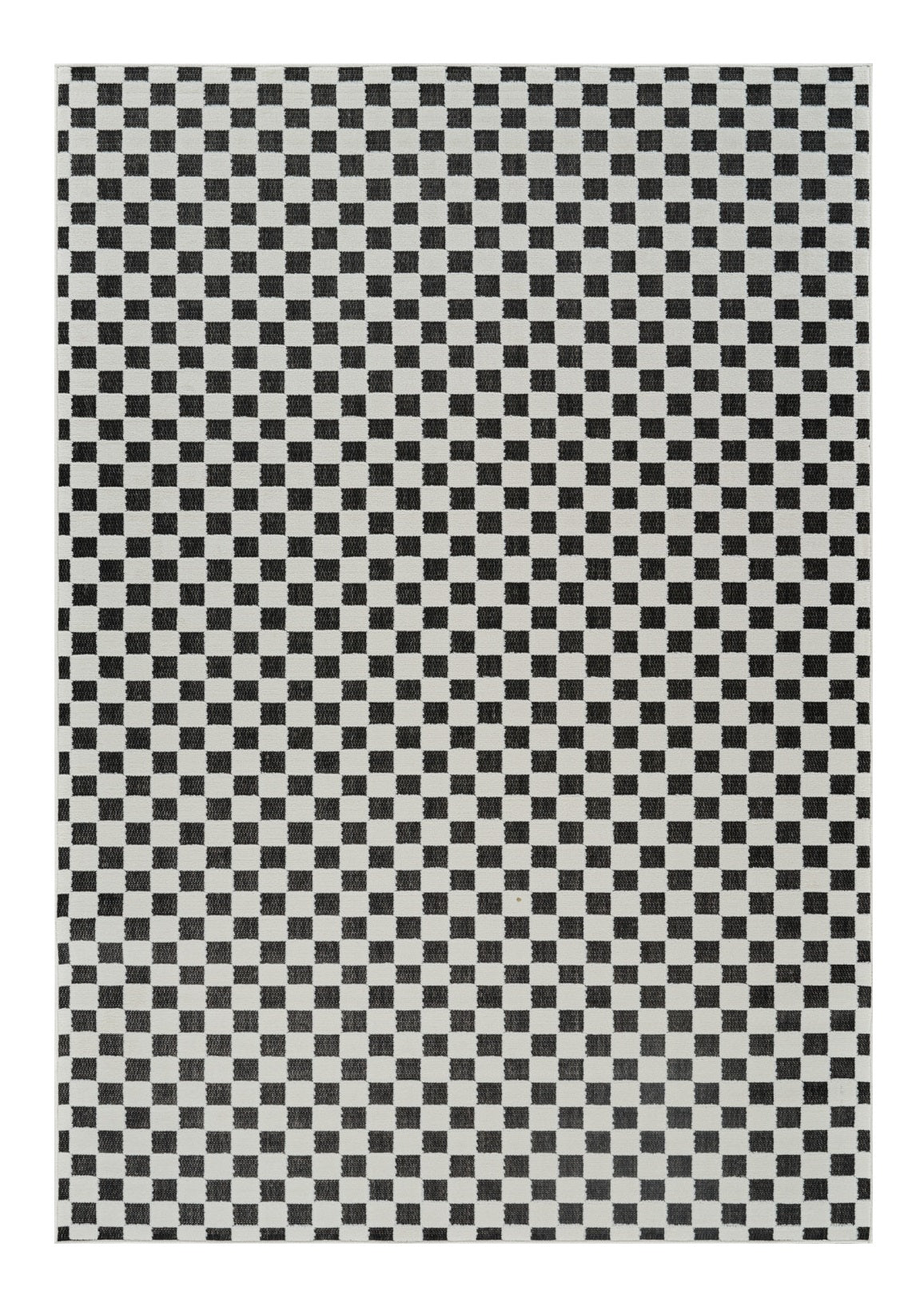 6 X 9 Black and White Geometric Distressed Indoor Outdoor Area Rug