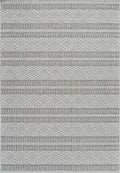 4 X 6 Beige And Gray Striped Distressed Indoor Outdoor Area Rug