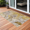 3 X 5 Taupe Abstract Washable Non Skid Indoor Outdoor Area Rug