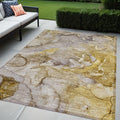 5 X 8 Taupe Abstract Washable Non Skid Indoor Outdoor Area Rug