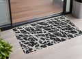 3 X 5 Black and White Abstract Washable Non Skid Indoor Outdoor Area Rug