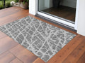 2 X 3 Charcoal Abstract Washable Non Skid Indoor Outdoor Area Rug