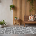 8 Runner Charcoal Abstract Washable Non Skid Indoor Outdoor Runner Rug
