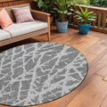 8 Round Charcoal Round Abstract Washable Non Skid Indoor Outdoor Area Rug