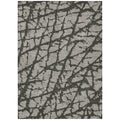 9 X 12 Gray and Black Abstract Washable Non Skid Indoor Outdoor Area Rug