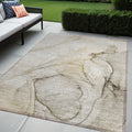 5 X 8 Beige and Gray Abstract Washable Non Skid Indoor Outdoor Area Rug