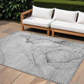 8 X 10 Gray Abstract Washable Non Skid Indoor Outdoor Area Rug