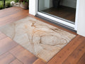 3 X 5 Gray and Orange Abstract Washable Non Skid Indoor Outdoor Area Rug