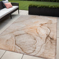 5 X 8 Gray and Orange Abstract Washable Non Skid Indoor Outdoor Area Rug