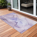 2 X 3 Gray and Purple Abstract Washable Non Skid Indoor Outdoor Area Rug