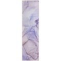 2 X 8 Gray and Purple Abstract Washable Non Skid Indoor Outdoor Runner Rug