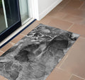 3 X 5 Black Gray and White Abstract Washable Non Skid Indoor Outdoor Area Rug