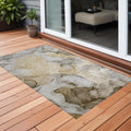 2 X 3 Brown Abstract Washable Non Skid Indoor Outdoor Area Rug