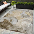 5 X 8 Brown Abstract Washable Non Skid Indoor Outdoor Area Rug