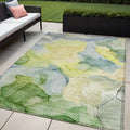 5 X 8 Yellow Abstract Washable Non Skid Indoor Outdoor Area Rug