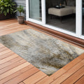 2 X 3 Beige Abstract Washable Non Skid Indoor Outdoor Area Rug