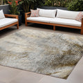 8 X 10 Beige Abstract Washable Non Skid Indoor Outdoor Area Rug
