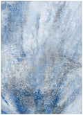 5 X 8 Navy and Gray Abstract Washable Non Skid Indoor Outdoor Area Rug