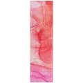 2 X 8 Pink Abstract Washable Non Skid Indoor Outdoor Runner Rug