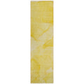 2 X 8 Gold Abstract Washable Non Skid Indoor Outdoor Runner Rug