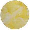 8 Round Gold Abstract Washable Non Skid Indoor Outdoor Area Rug