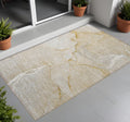 2 X 3 Beige Abstract Washable Indoor Outdoor Area Rug
