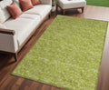 5 X 8 Moss Green Geometric Washable Non Skid Indoor Outdoor Area Rug
